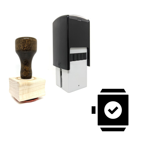 "Smartwatch Check" rubber stamp with 3 sample imprints of the image