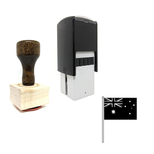 "Australia Flag" rubber stamp with 3 sample imprints of the image