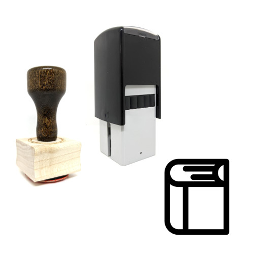 "Textbook" rubber stamp with 3 sample imprints of the image