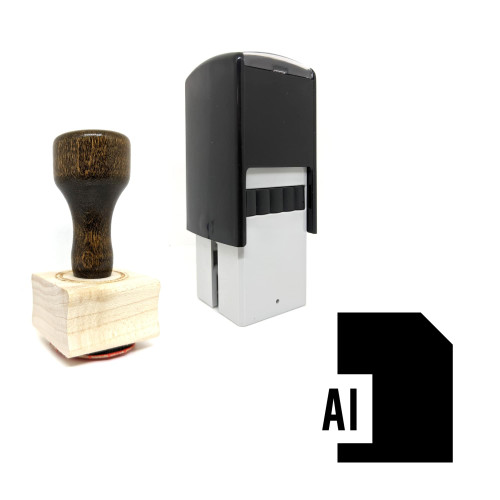 "AI File" rubber stamp with 3 sample imprints of the image