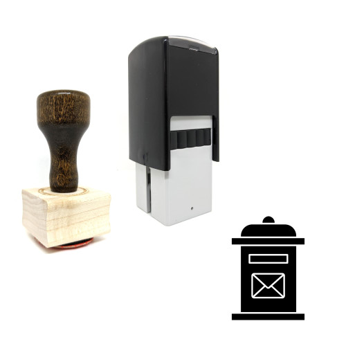 "Letter Box" rubber stamp with 3 sample imprints of the image