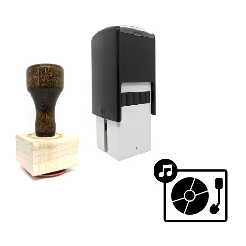 "Gramophone" rubber stamp with 3 sample imprints of the image
