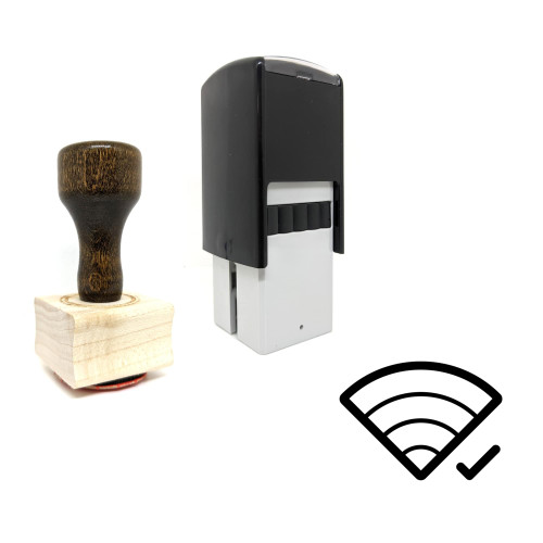 "Wifi" rubber stamp with 3 sample imprints of the image