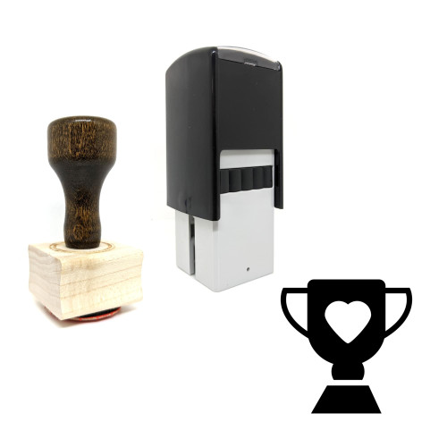 "Trophy" rubber stamp with 3 sample imprints of the image