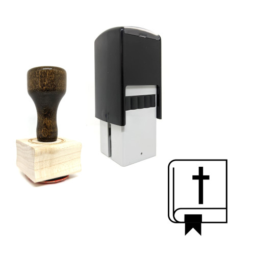 "Bible" rubber stamp with 3 sample imprints of the image