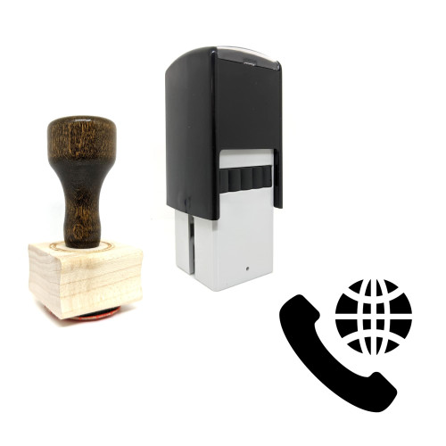 "Call" rubber stamp with 3 sample imprints of the image