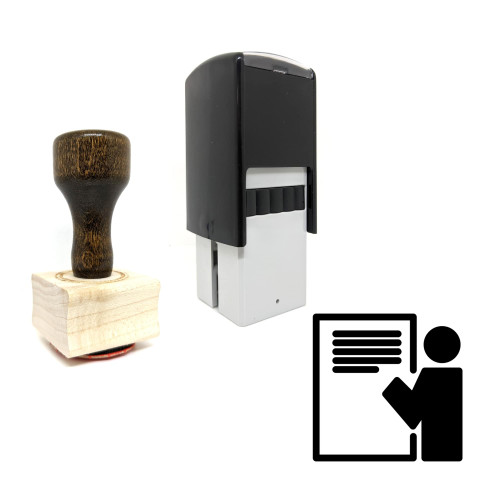 "Teacher" rubber stamp with 3 sample imprints of the image