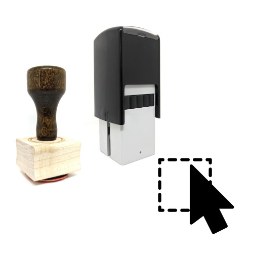 "Cursor Select" rubber stamp with 3 sample imprints of the image