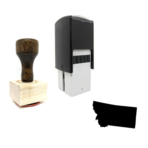 "Montana" rubber stamp with 3 sample imprints of the image