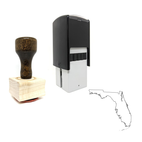 "Florida Map" rubber stamp with 3 sample imprints of the image