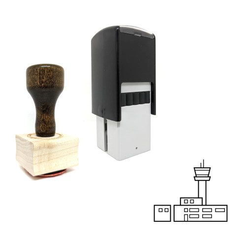 "Airport" rubber stamp with 3 sample imprints of the image