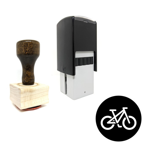 "Bicycle Traffic Light" rubber stamp with 3 sample imprints of the image