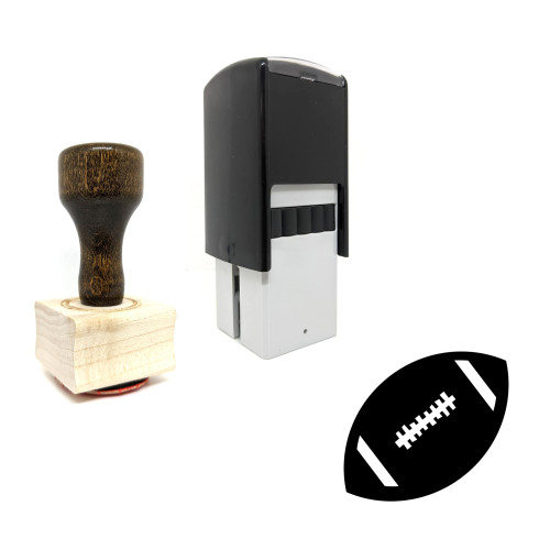 "Football" rubber stamp with 3 sample imprints of the image