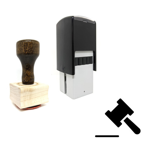 "Justice" rubber stamp with 3 sample imprints of the image