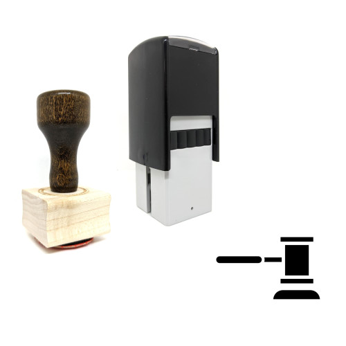 "Gavel" rubber stamp with 3 sample imprints of the image