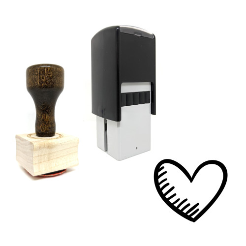 "Heart" rubber stamp with 3 sample imprints of the image