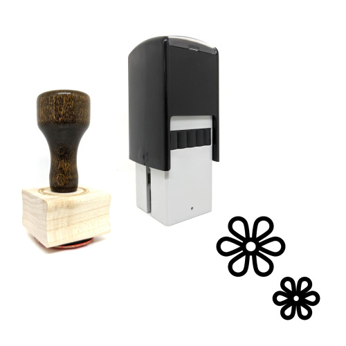 "Bloom" rubber stamp with 3 sample imprints of the image