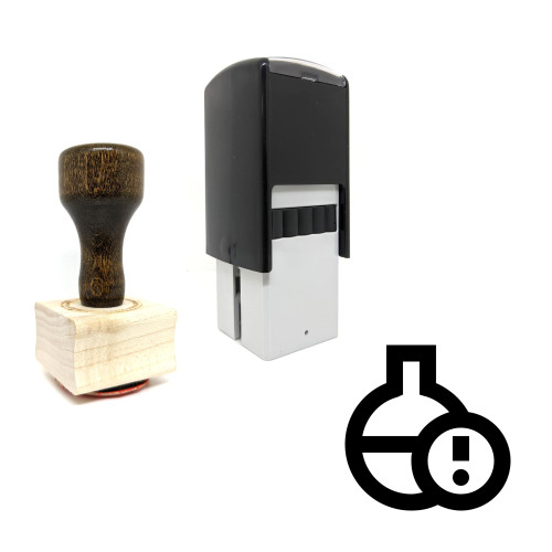 "Lab Flask" rubber stamp with 3 sample imprints of the image