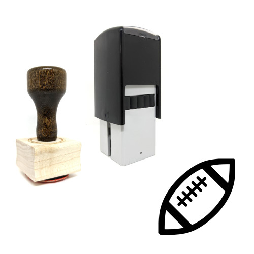 "Football" rubber stamp with 3 sample imprints of the image