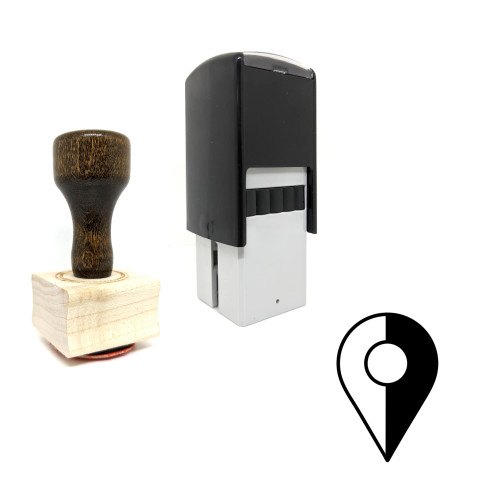 "Map Pin" rubber stamp with 3 sample imprints of the image