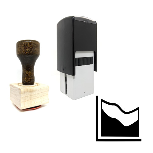 "Area Chart" rubber stamp with 3 sample imprints of the image