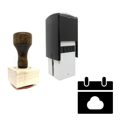 "Calendar Cloud" rubber stamp with 3 sample imprints of the image