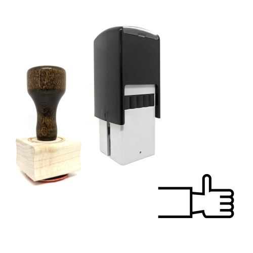 "Thumbs Up Sign" rubber stamp with 3 sample imprints of the image