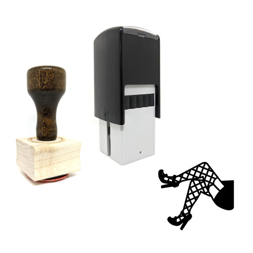 "Fishnet Stockings" rubber stamp with 3 sample imprints of the image