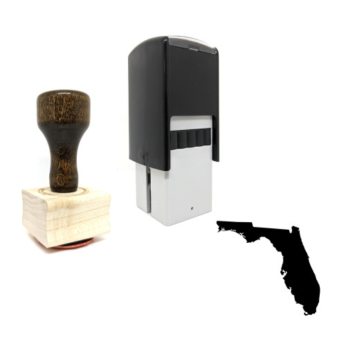 "Florida" rubber stamp with 3 sample imprints of the image