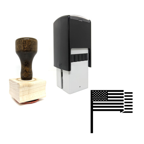 "United States Flag" rubber stamp with 3 sample imprints of the image