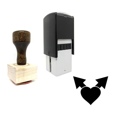 "Heart Choices" rubber stamp with 3 sample imprints of the image