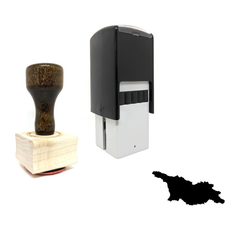 "Georgia Map" rubber stamp with 3 sample imprints of the image