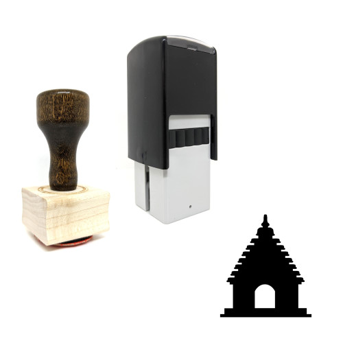 "Temple" rubber stamp with 3 sample imprints of the image