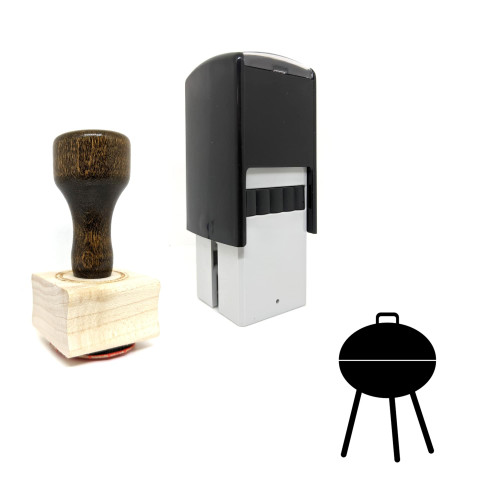 "Grill" rubber stamp with 3 sample imprints of the image