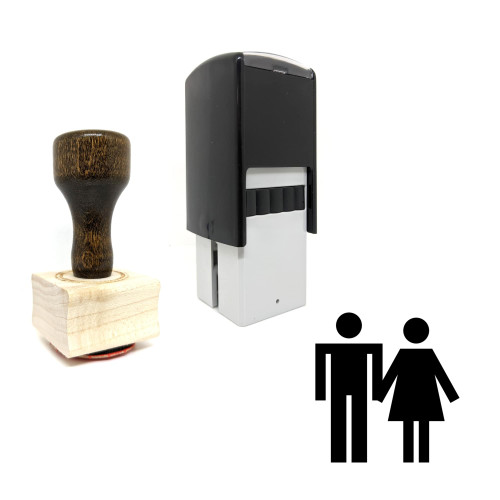 "Couple" rubber stamp with 3 sample imprints of the image