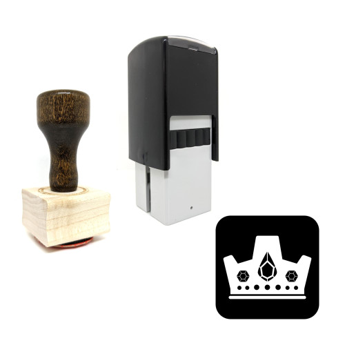 "Crown" rubber stamp with 3 sample imprints of the image