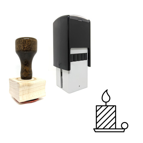 "Candle" rubber stamp with 3 sample imprints of the image