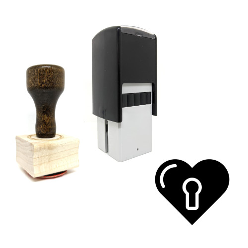 "Heart" rubber stamp with 3 sample imprints of the image