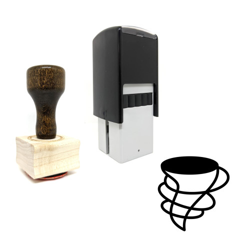 "Tornado" rubber stamp with 3 sample imprints of the image