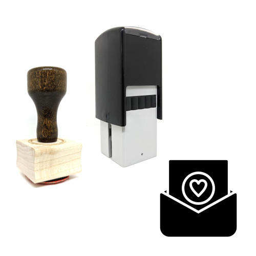 "Love Mail" rubber stamp with 3 sample imprints of the image