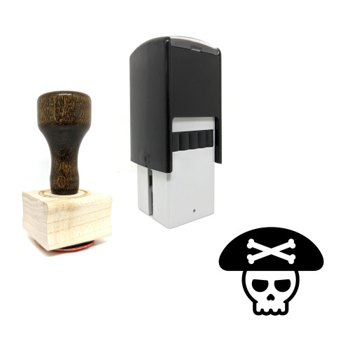 "Pirate Skull" rubber stamp with 3 sample imprints of the image