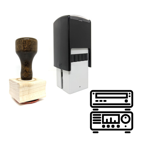 "Sound System" rubber stamp with 3 sample imprints of the image