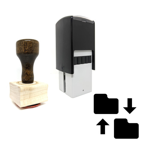 "File Transfer" rubber stamp with 3 sample imprints of the image