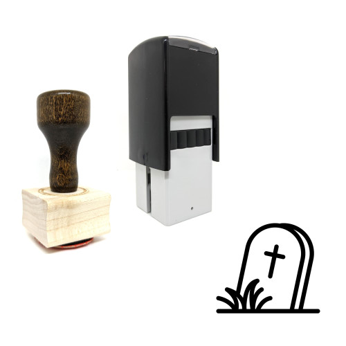 "Grave" rubber stamp with 3 sample imprints of the image