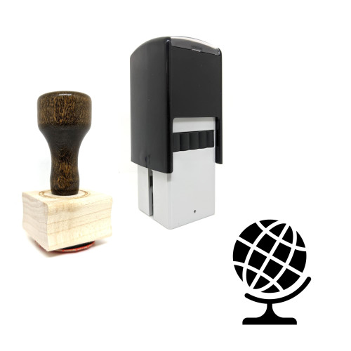 "Geography" rubber stamp with 3 sample imprints of the image