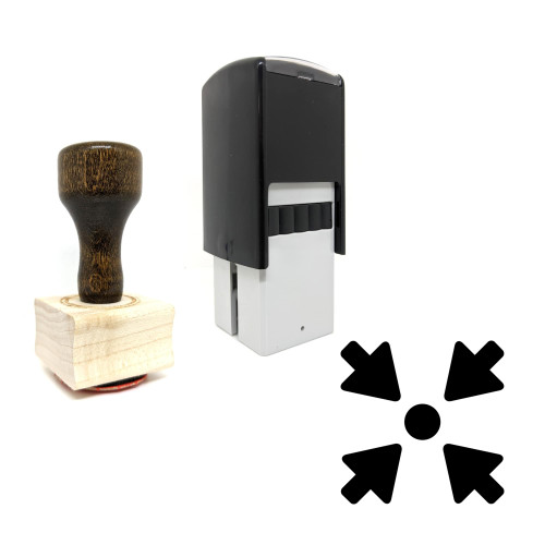 "Scale Down" rubber stamp with 3 sample imprints of the image