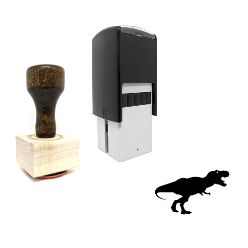"Tyrannosaurus Rex" rubber stamp with 3 sample imprints of the image