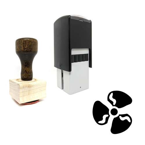 "Propeller" rubber stamp with 3 sample imprints of the image