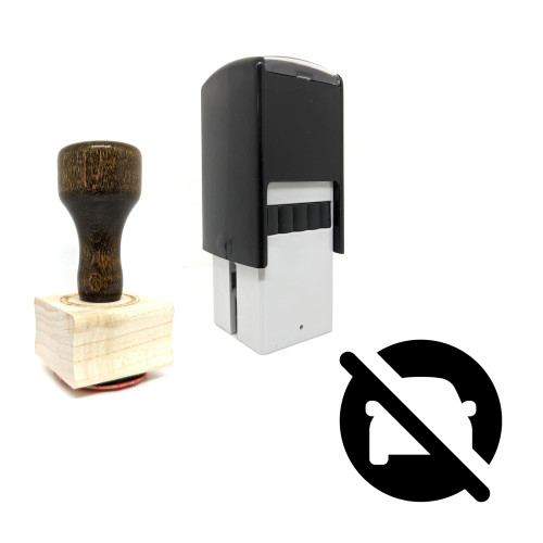 "No Car" rubber stamp with 3 sample imprints of the image