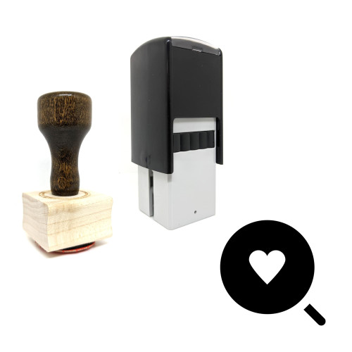 "Searching A Love" rubber stamp with 3 sample imprints of the image
